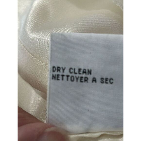 Talbots Blouse Womens 10 Cream Ivory Embroidered Pure Silk Sheer Overlay Cami - Picture 5 of 5